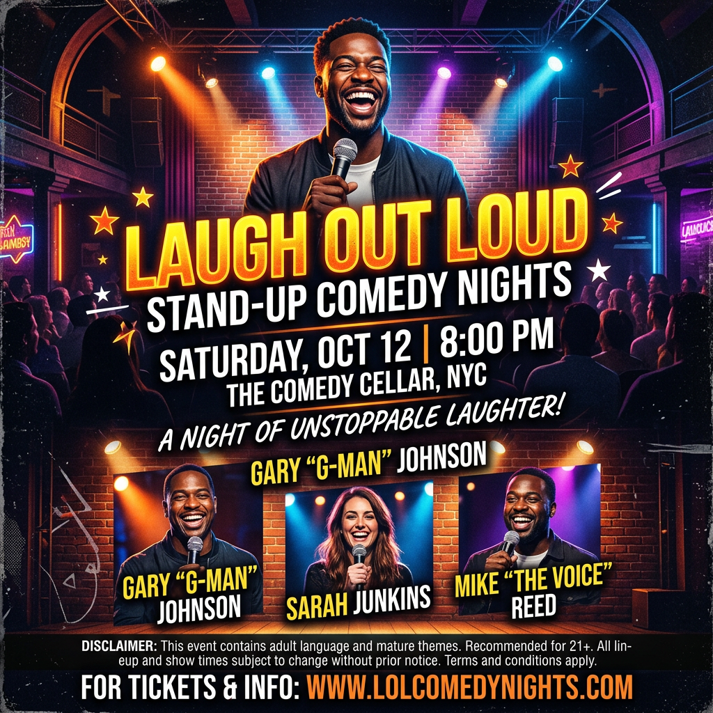 Stand-up comedy night at The Comedy Cellar NYC featuring Gary G-Man Johnson, Sarah Junkins, and Mike The Voice Reed